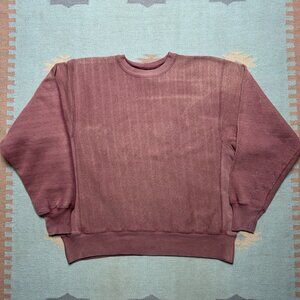 Vtg crewneck sweatshirt champion reverse weave sun faded maroon gradient L/XL